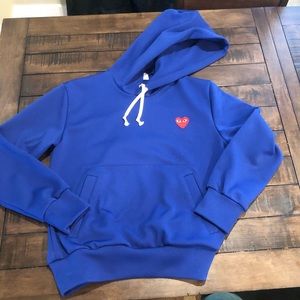 Commes des Garcon Play Blue hooded sweatshirt